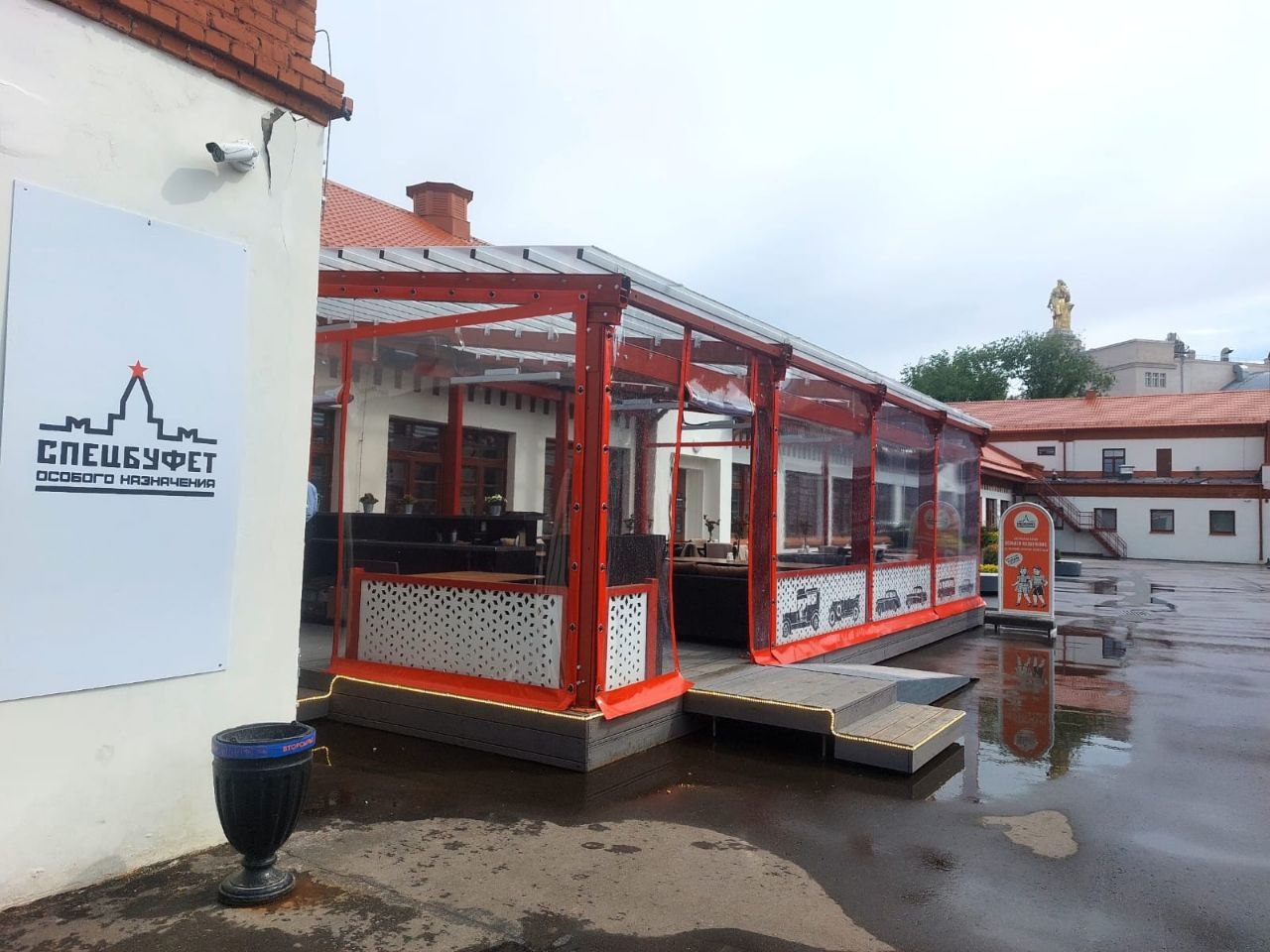 ПВХ шторы для летней террасы кафе в Смоленске
